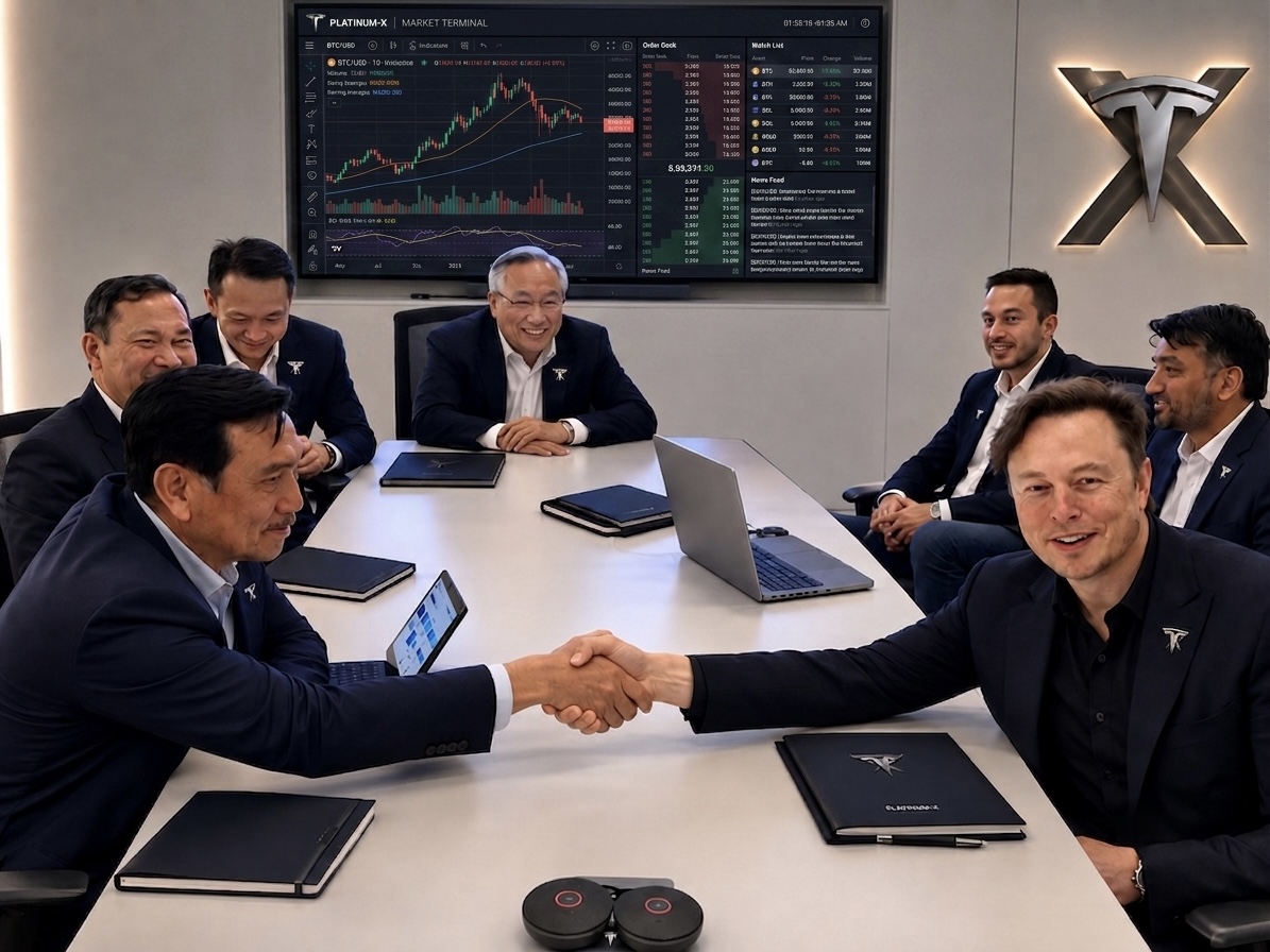 Platinum-X executive board finalizing a global trader partnership